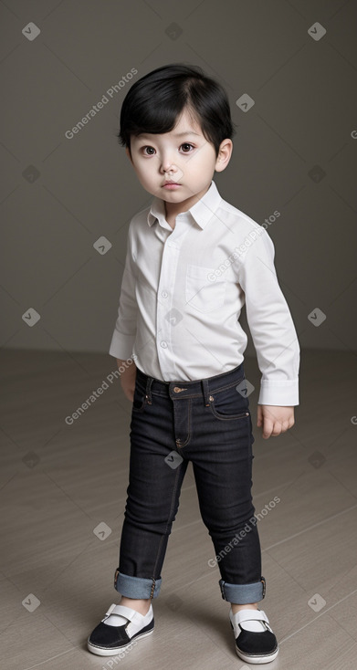 Korean infant boy with  black hair