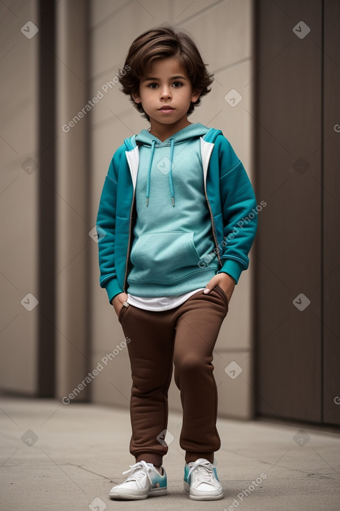 Colombian child boy with  brown hair