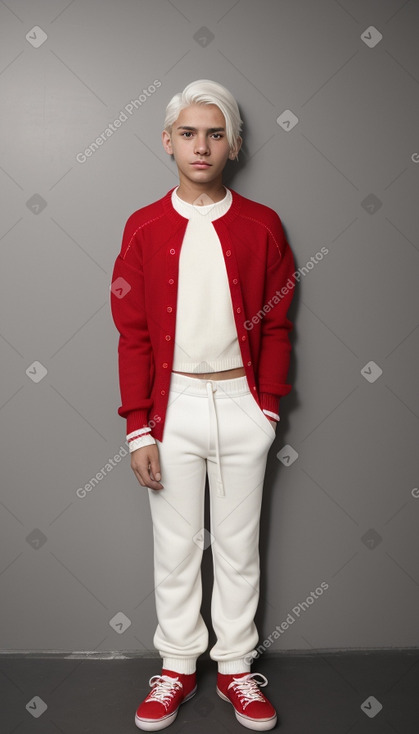 Peruvian teenager boy with  white hair