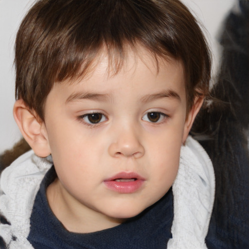 Neutral white child male with medium  brown hair and brown eyes