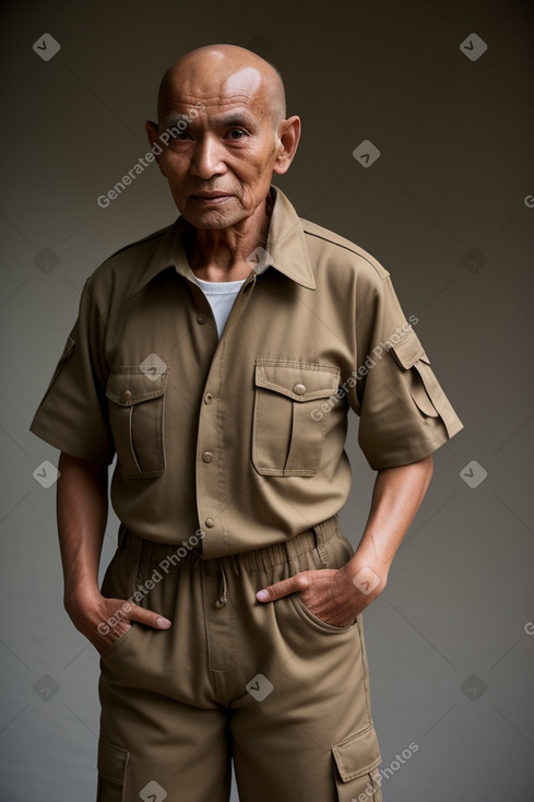 Nepalese elderly male with  brown hair