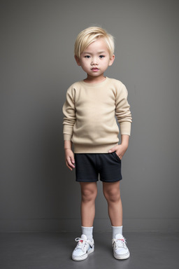 Vietnamese child boy with  blonde hair