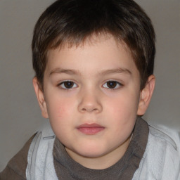 Neutral white child male with short  brown hair and brown eyes