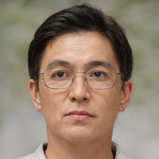 Neutral white adult male with short  brown hair and brown eyes