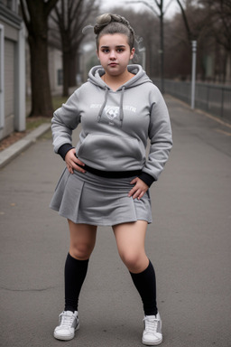 Serbian teenager girl with  gray hair