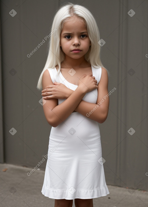 Honduran child girl with  white hair