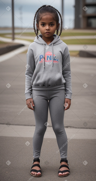 Panamanian child girl with  gray hair