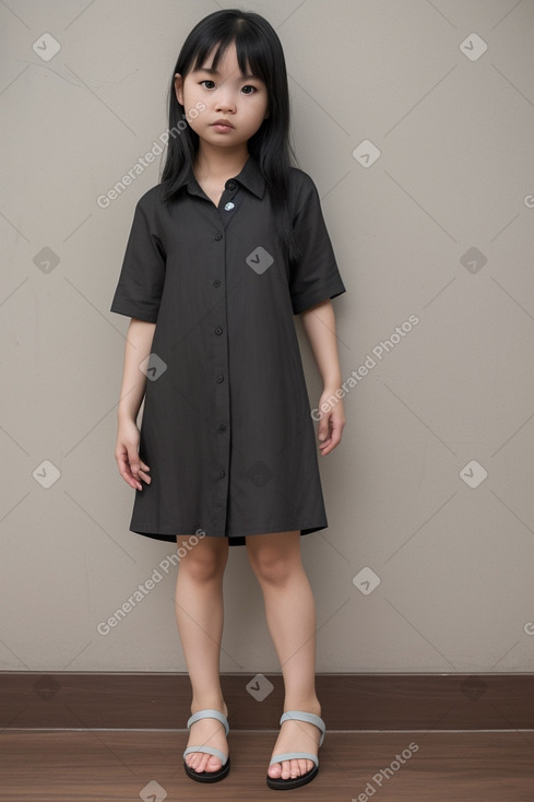 Vietnamese infant girl with  black hair