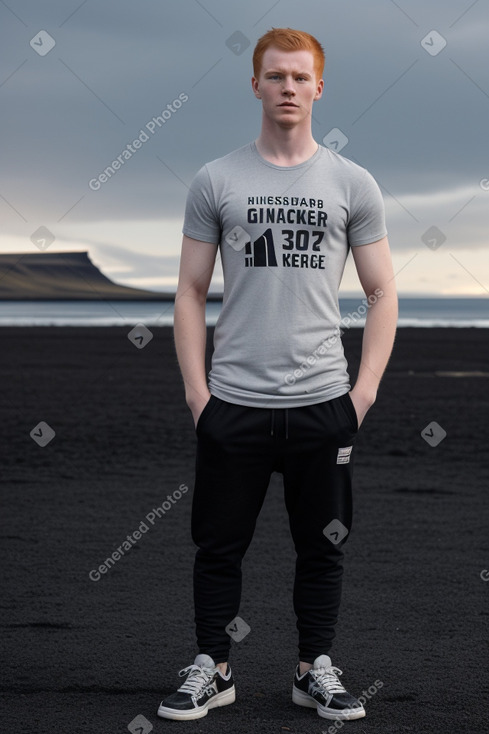 Icelandic young adult male with  ginger hair