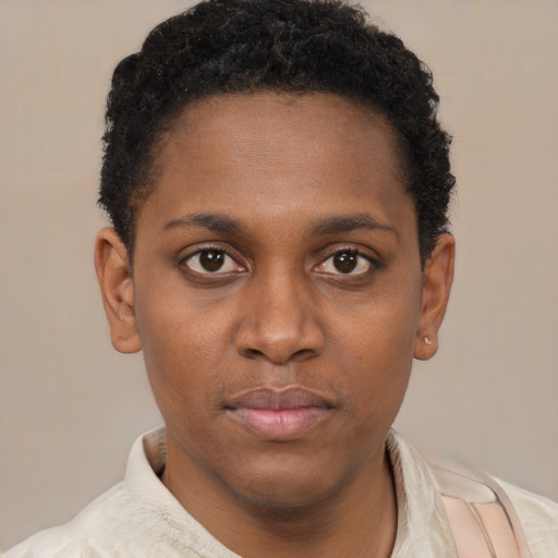 Neutral latino young-adult male with short  brown hair and brown eyes