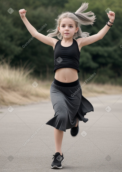 Irish child girl with  gray hair