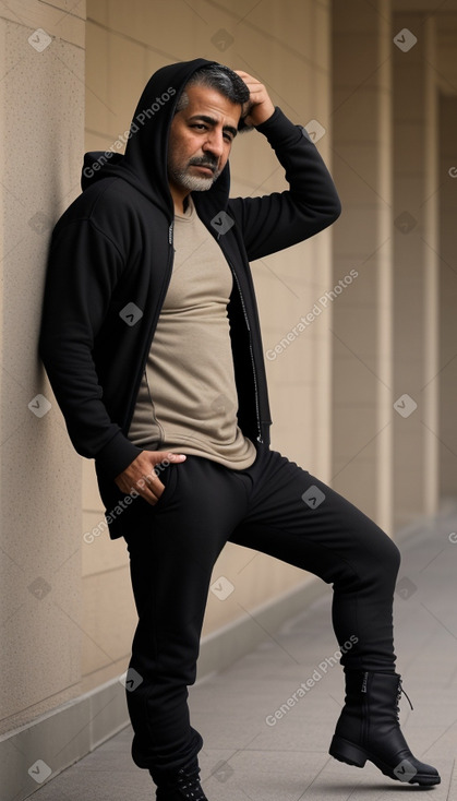 Jordanian middle-aged male with  black hair