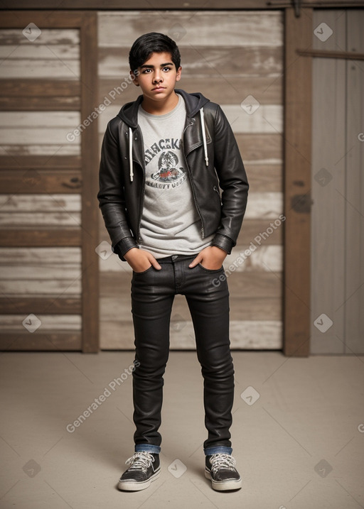 Mexican teenager boy with  black hair