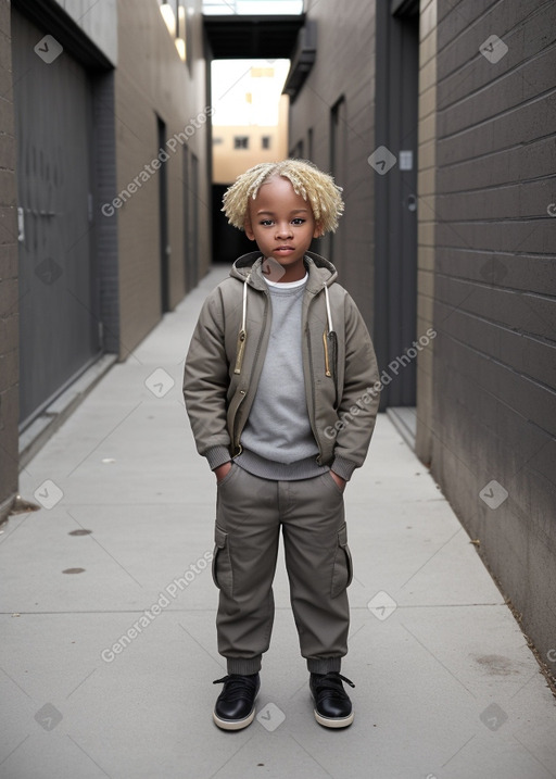 African american child boy with  blonde hair