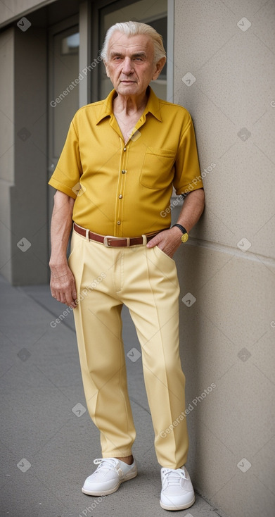 Albanian elderly male with  blonde hair