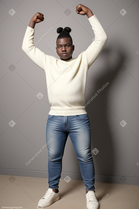 Togolese teenager boy with  white hair