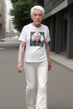 Elderly non-binary with  white hair