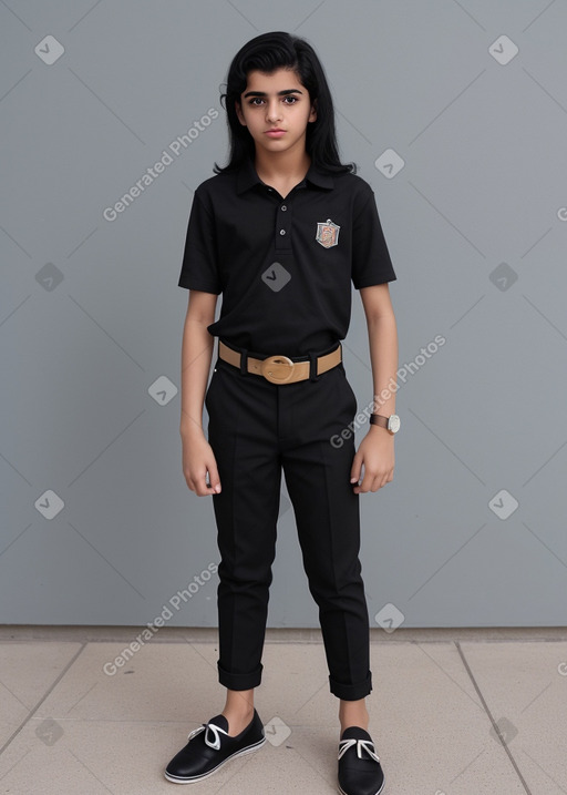 Kuwaiti teenager boy with  black hair