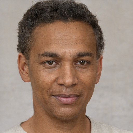 Neutral white adult male with short  brown hair and brown eyes
