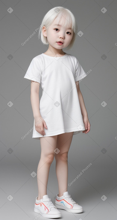 Korean infant girl with  white hair