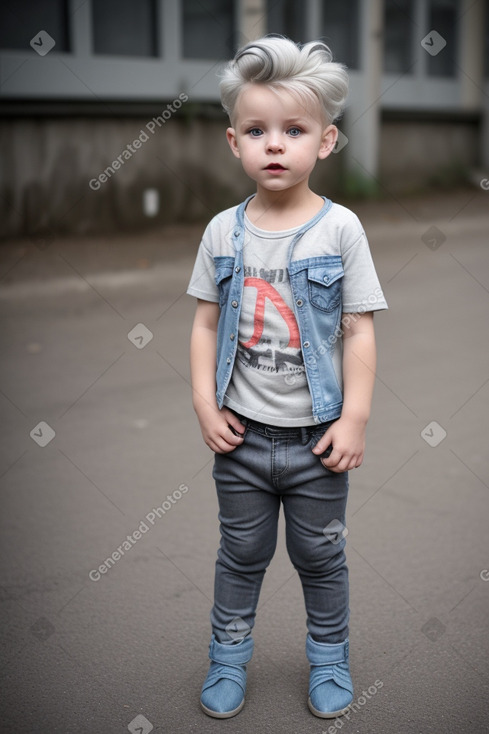 Ukrainian infant boy with  gray hair