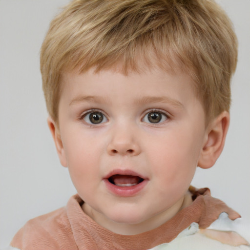 Neutral white child male with short  brown hair and brown eyes