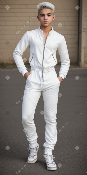 Jordanian teenager boy with  white hair