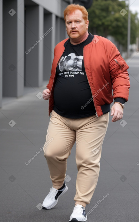 Caucasian middle-aged male with  ginger hair