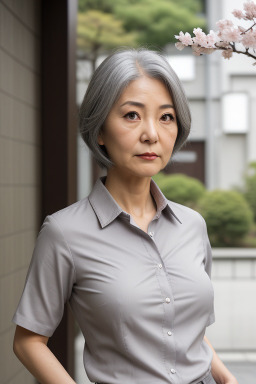 Japanese adult female with  gray hair