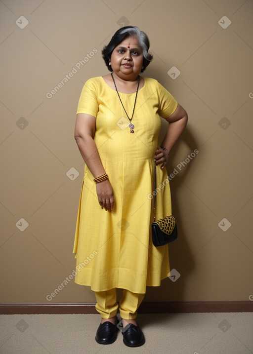 Indian elderly female with  black hair