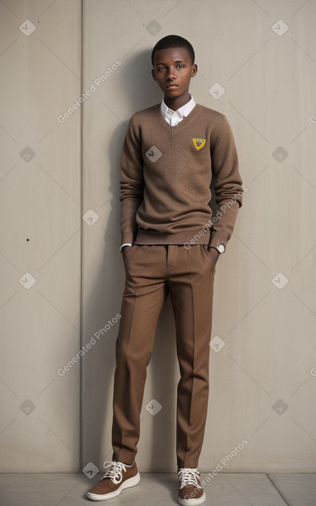 Tanzanian teenager boy with  brown hair