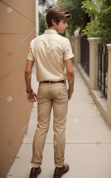 Spanish teenager boy with  brown hair