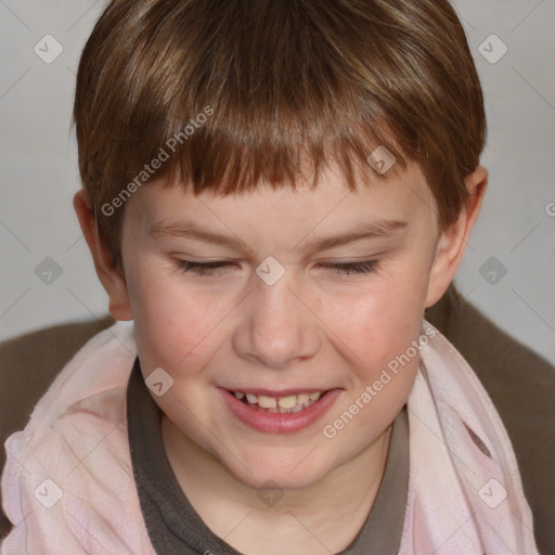 Joyful white young-adult male with medium  brown hair and brown eyes