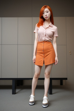 South korean adult female with  ginger hair