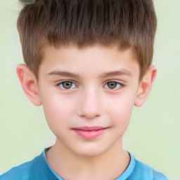 Neutral white child male with short  brown hair and brown eyes