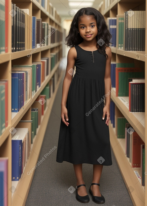 African american child girl with  black hair