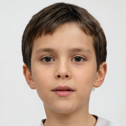 Neutral white child male with short  brown hair and brown eyes