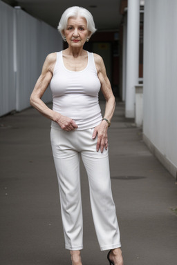 Ukrainian elderly female with  white hair