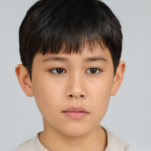 Neutral asian young-adult male with short  brown hair and brown eyes