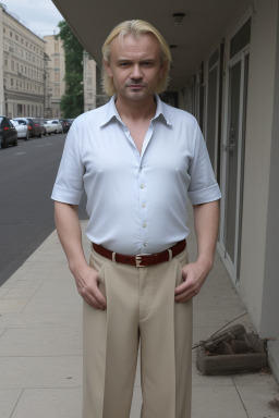 Ukrainian middle-aged male with  blonde hair