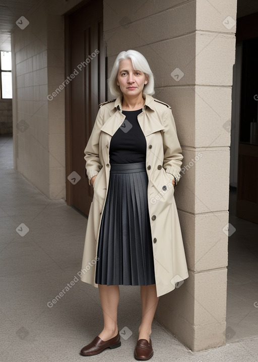 Uruguayan middle-aged female with  white hair