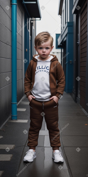 Icelandic infant boy with  brown hair