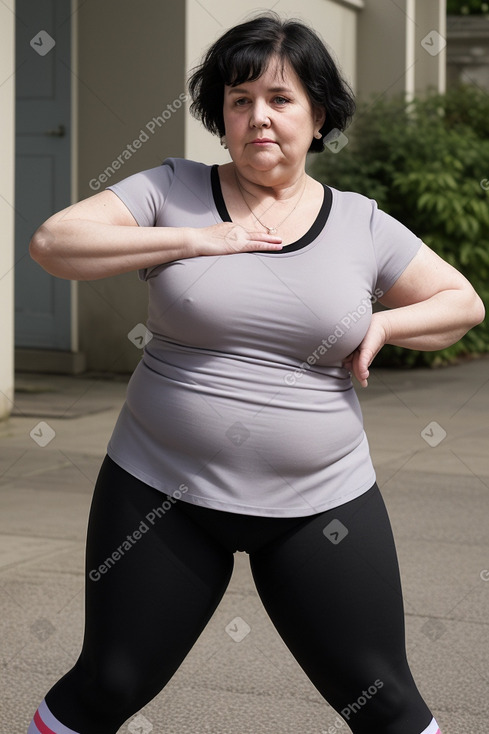 British elderly female with  black hair