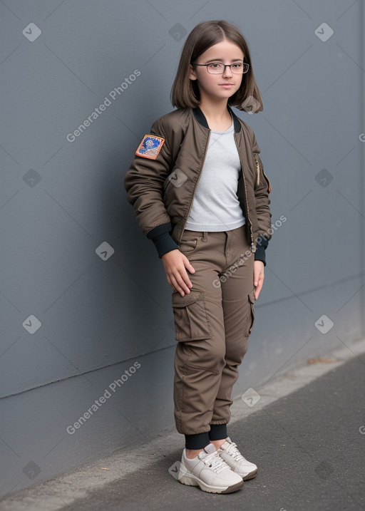 New zealand child girl with  brown hair