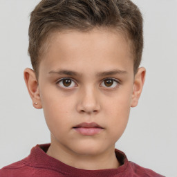 Neutral white child male with short  brown hair and brown eyes