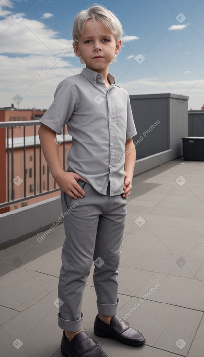 Finnish child boy with  gray hair