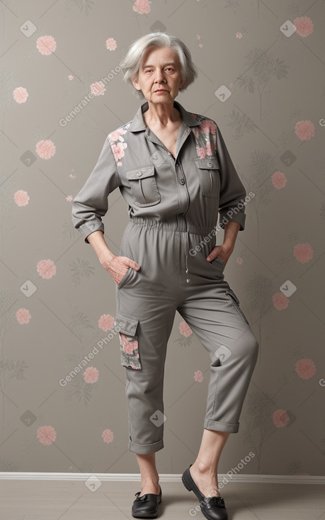 Austrian elderly non-binary with  gray hair