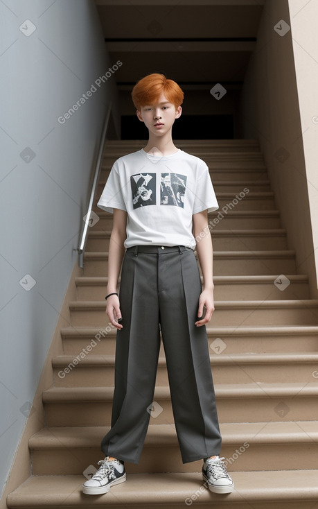 South korean teenager boy with  ginger hair