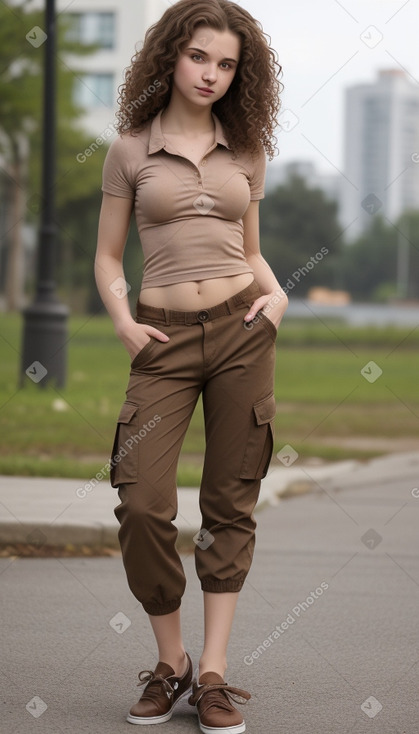 Belarusian young adult female with  brown hair