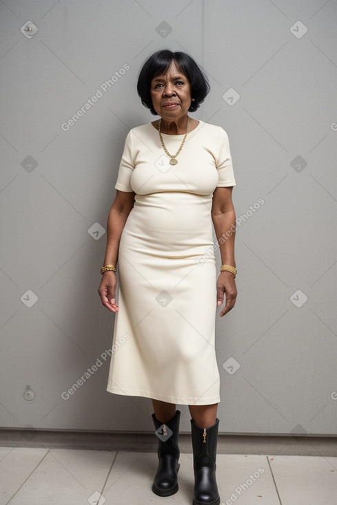 African american elderly female with  black hair